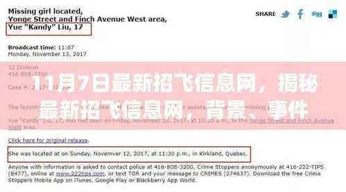 揭秘最新招飞信息网,探寻航空梦想的新纪元开启事件与背景分析(11月7日更新)